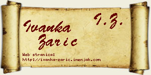 Ivanka Zarić vizit kartica